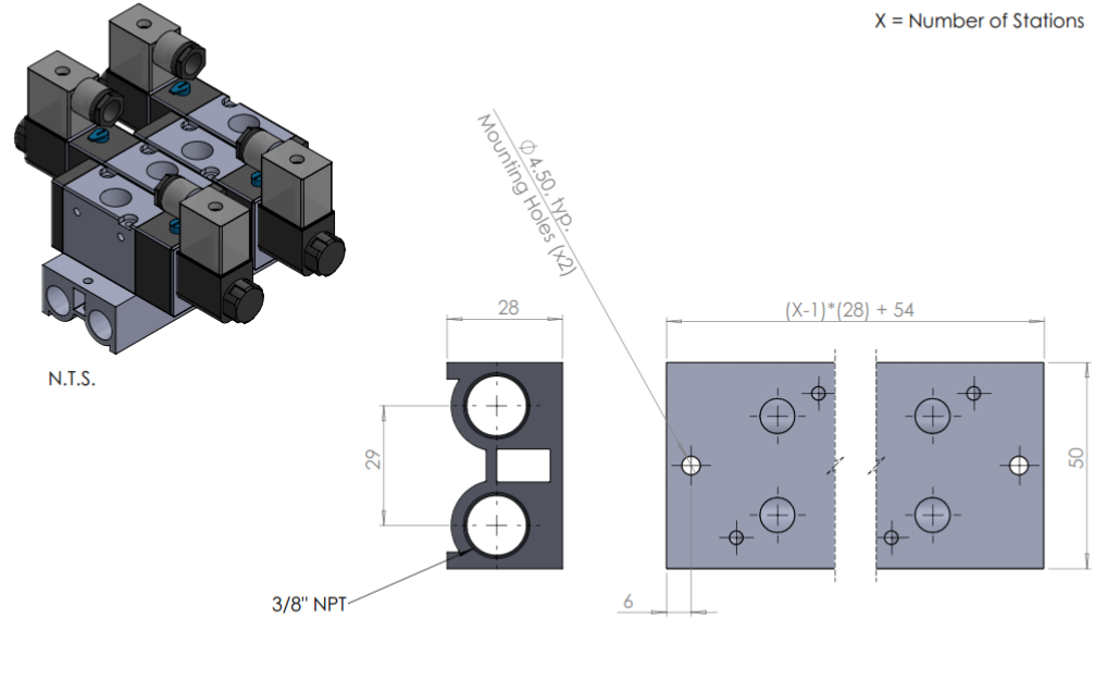 3V-300M Pneumatic Valve Manifold