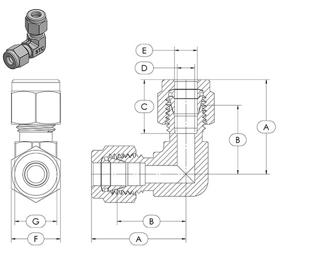 Compression Fitting Specifications - EUC - Elbow Union