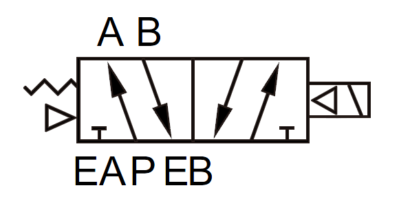 Four Way NC Pneumatic Diagram